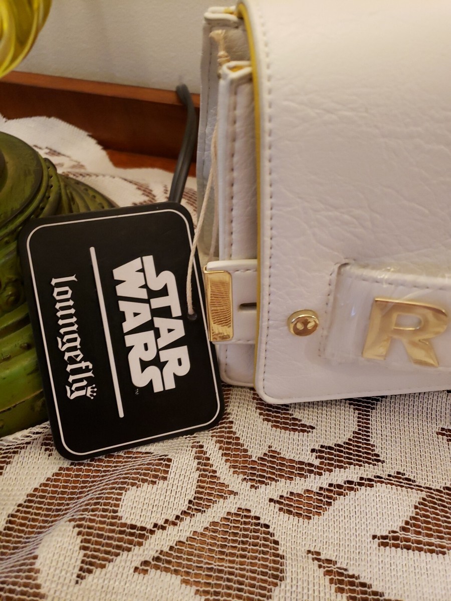 Star Wars Rebel LOUNGEFLY Gold Chain Rebel White Clutch Crossbody