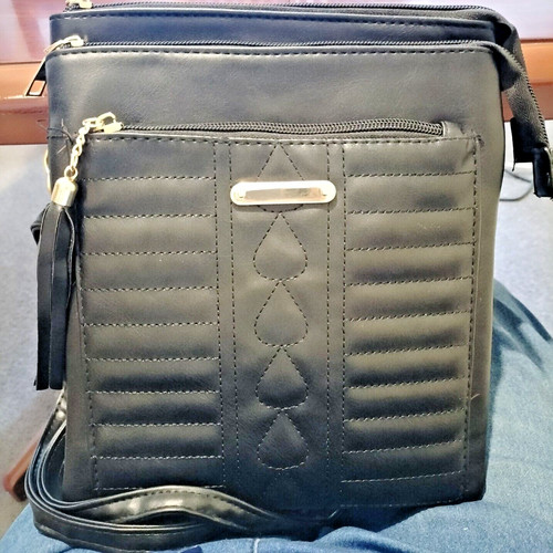 IVYS Black Vegan Leather ShoulderBag