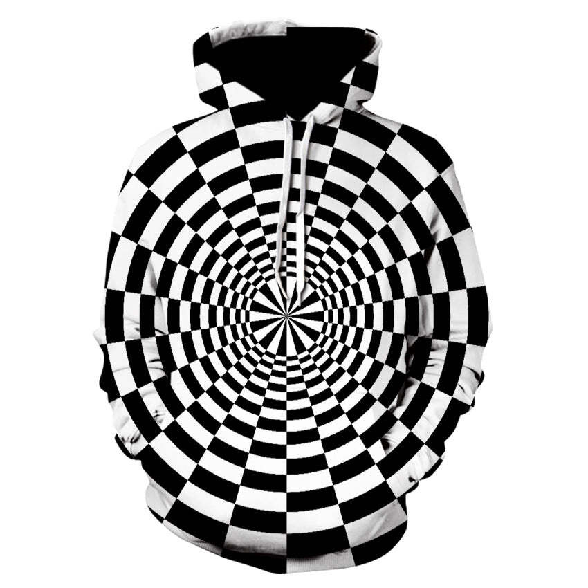 Digital painting print hooded autumn sweater