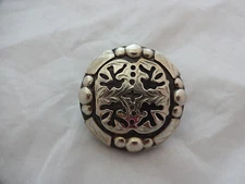 Scarf Slide Hansen Western Gear Cowboy Concho Wild Rag Clovis Iron Silver 1 1/2"