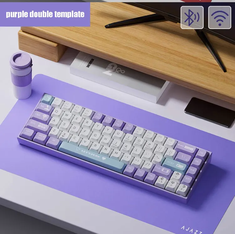 AK680 Wired Mechanical Gaming Keyboard Compact 68 Keys Laptop Tea Red Shaft-image