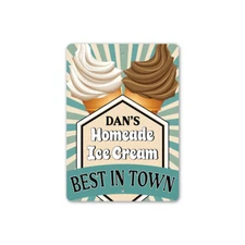 Custom Ice Cream Name Metal Sign