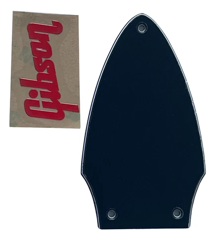For Gibson Flying V Truss Rod Cover+ Red Decal 3 Ply Black Guitar Pickguard