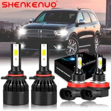 For Dodge Durango 2014 2015 - 4x LED Headlight + Fog Light Bulbs Combo Kit 6000K