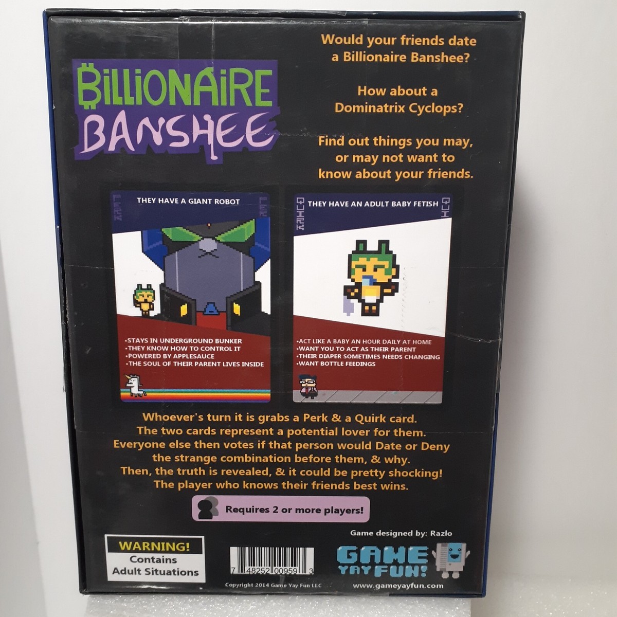 Used Card Game Billionaire Banshee Video Theme 2+ Players Adult 