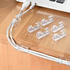 Cable Cord Clips Self-Adhesive Wire Clamp Table Wall Tidy Holder Organizer 