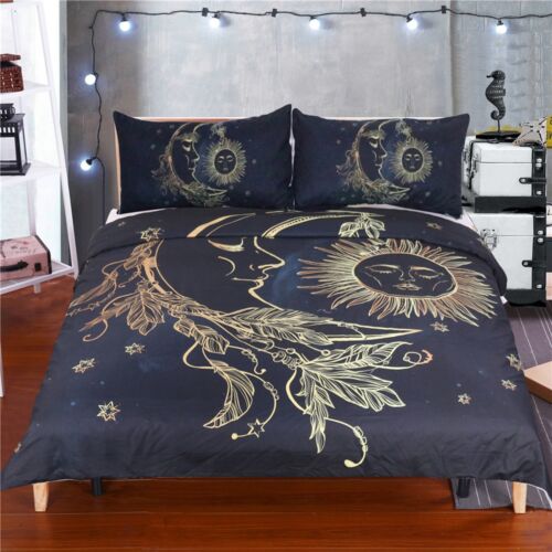 3D Moon Sun Pattern 424 Bed Pillowcases Quilt Duvet Cover Set Single Queen CA