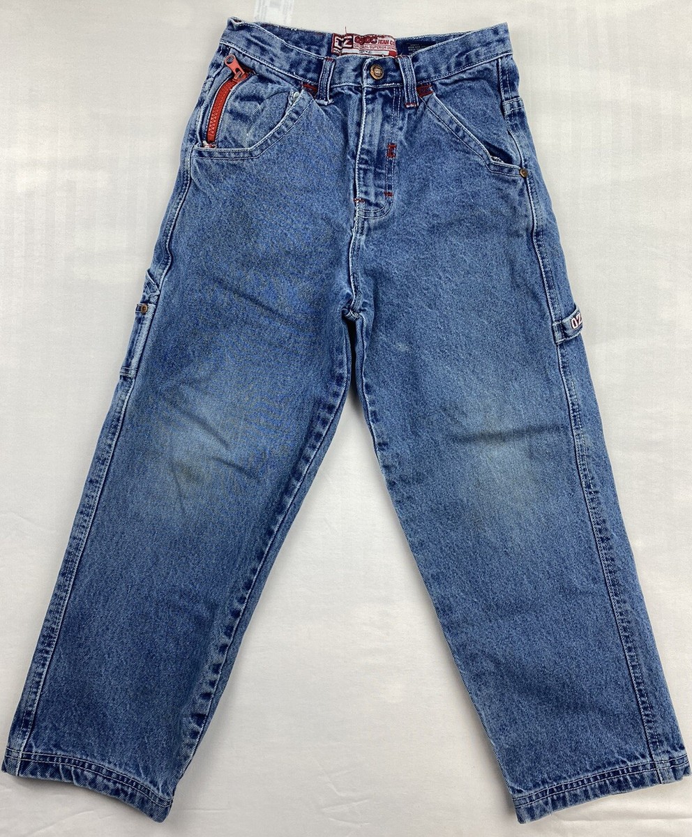 [JEMUT]★OLIN VINTAGE WASHING DENIM PANTS Vintage 90's EMP Jeans Waist 32 Distressed Faded Blue Denim