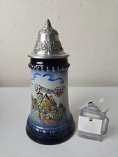 King Germany Beer Stein Cobalt Blue 6.5" Rothenburg #A. 4889