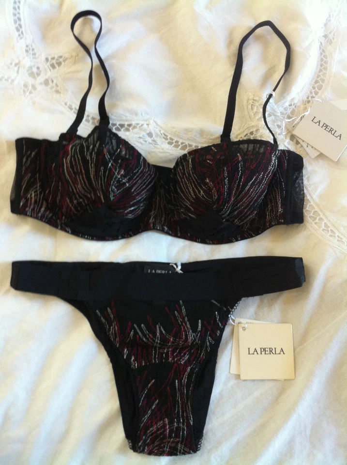 Nuevo con etiquetas Sujetador La Perla Sin Tirantes Demi Cup Cheeky Tanga Lote 36B S Bambú Vendaje $425 Foto 2 de 4