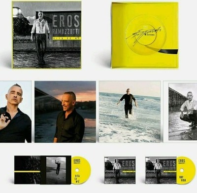 2 CDs + Vinyl 7'' EROS RAMAZZOTTI - VITA CE NE' + HAY VIDA + EIN NEUES LEBEN + 4 KARTEN