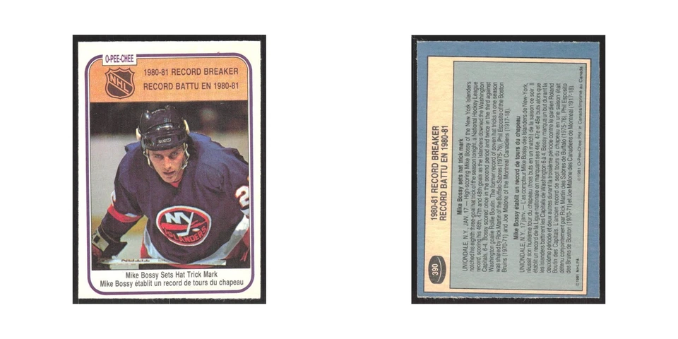 1981 O-Pee-Chee Mike Bossy New York Islanders #390 - Image 3 of 3