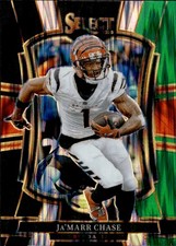 2025 Panini Select - Premier Level Ja'Marr Chase #157 Black & Green Shock Prizm