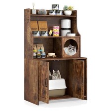 Space-Saving Cat Litter Box Enclosure with Anti-Tipping Design, 51-Inch Tall