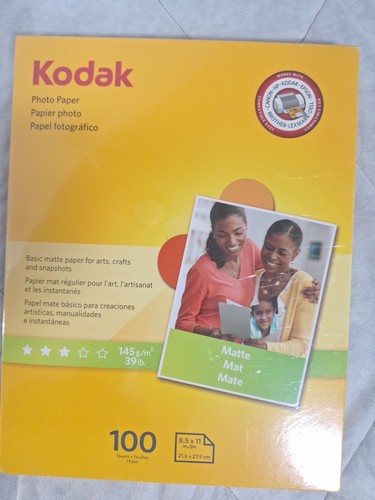 Kodak mattes Fotopapier 8,5" x 11" 100 Blatt versiegelt 831 8164 🔺