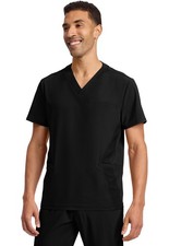Scrubs Men's Cherokee Infinity GNR8 IN628A Rib-Knit V-Neck Scrub Top Black BLK