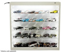 Showcase 5-Tier LED Wall Mountable Display Case White Case w/ White Rear Panel -