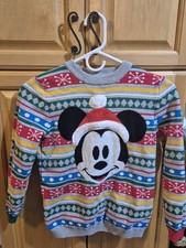 Disney Mickey Mouse Christmas Sweater Kids 9/10 Childrens