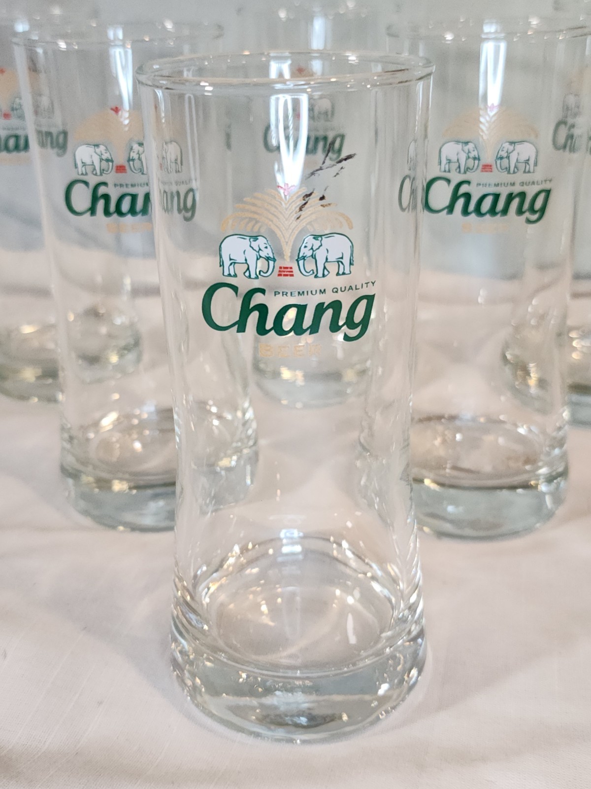 Chang Beer Half Pint Glasses, Set of 6, Nice!