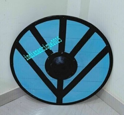 24'' Shield Wooden Viking Round Armor Medieval Battle Warrior Amour Ready Larp
