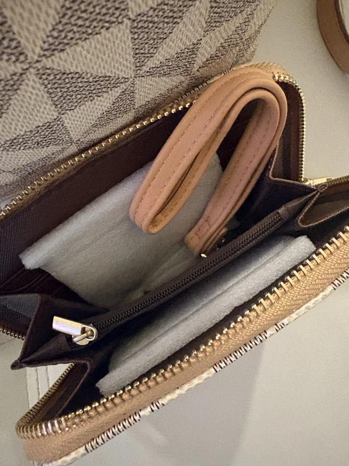 Женская сумка через плечо Michael Kors бежевая/коричневая кожа с подходящим кошельком - Изображение 2 из 3