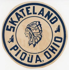 1930's-50's Skateland Piqua, Ohio Roller Skating Label #8S