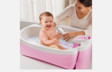 Summer Infant Lil Luxuries Whirlpool Bubbling Spa and Shower Baby Bath Tub Pink