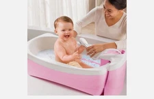 Summer Infant Lil Luxuries Whirlpool Bubbling Spa and Shower Baby Bath Tub Pink