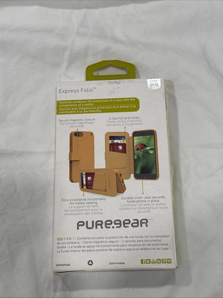 Funda protectora tipo billetera PureGear Express tipo folio para iPhone 6 (6 / 6S, 7, 8) Foto 2 de 3