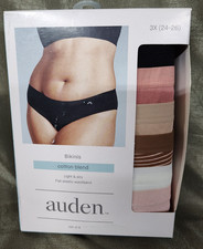 Auden Women  s Multicolored Bikinis/Panties/Underwear Size 3X 24-26 - Pack of 6