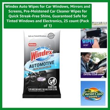 25 Count Pre-Moistened Car Wipes - Ammonia-Free for Safe Interior Cleaning