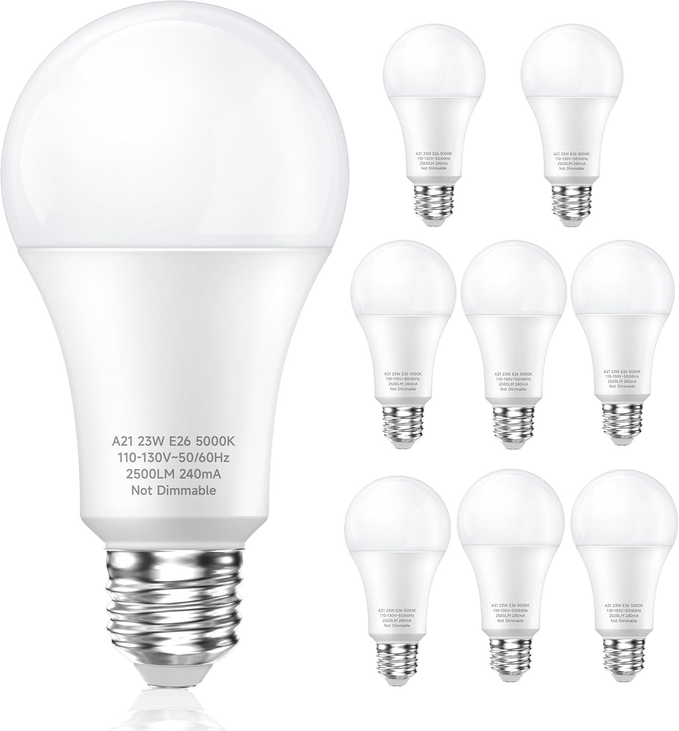 A21 LED Light Bulbs, 150 Watt Equivalent LED Bulbs, Daylight