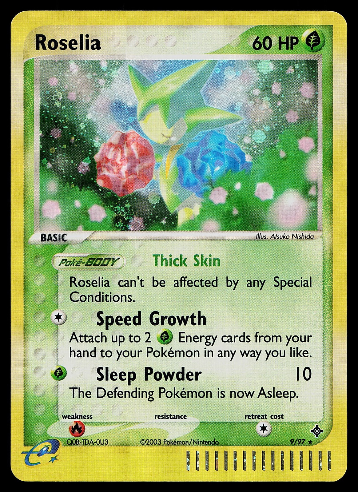 Pokemon Card - Roselia Dragon 9/97 Holo Rare