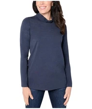 Belle by Kim Gravel Primabelle Polished Mock Neck Top Night Sky