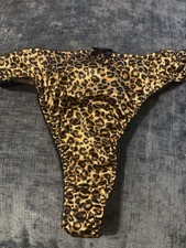 Vintage 90s Animal Leopard Shiny Satin Panties Size 6 Girly Bow