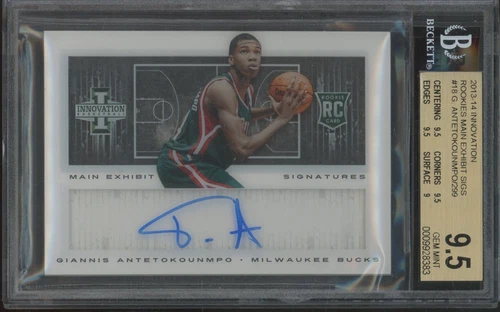 2013 Innovation Main Exhibit Giannis Antetokounmpo /299 Gem Mint BGS 9.5 10 Auto