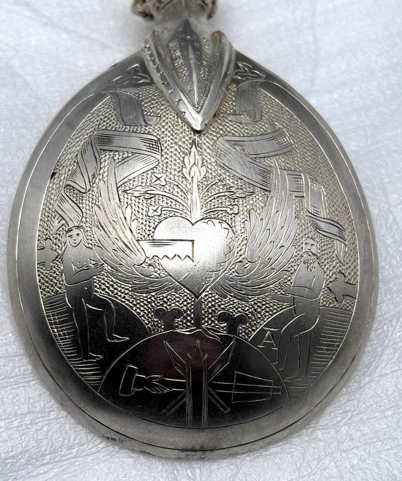 Antigua cuchara de bautizo/bautizo Marius Hammer Noruega 830 plata con sello Foto 4 de 4