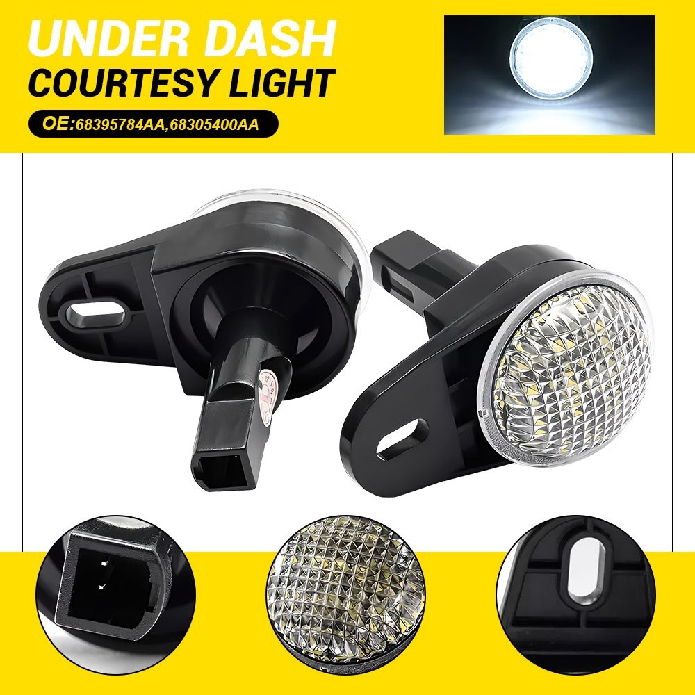 White LED Under Dash Courtesy Footwell Light Fit for Dodge Ram Durango 2013-2023 thumbnail 15