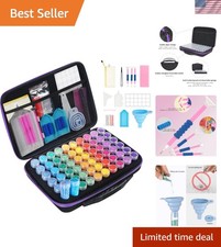 Portable Diamond Painting Organizer with 60 Slots - Shockproof Storage Case