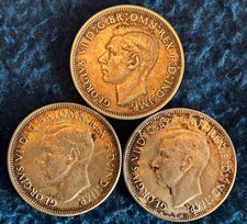 Lot of 3 Australia Florin (1) 1942-S (2) 1943 Sterling Silver Coin