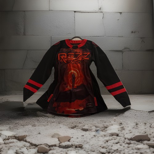 New Rezz Rocks 5 Long Sleeve Jersey with Zipper Pockets and Patch (L) Unisex