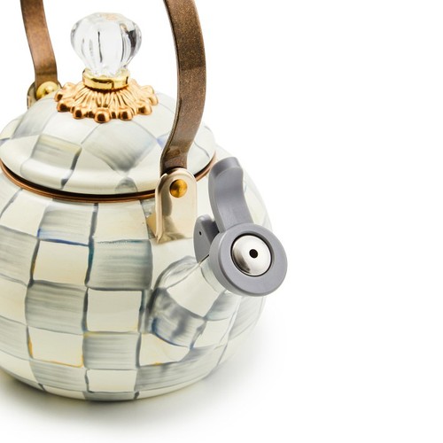 MacKenzie-Childs Sterling Check Tea Kettle-Williams Sonoma|47355 - Picture 3 of 4