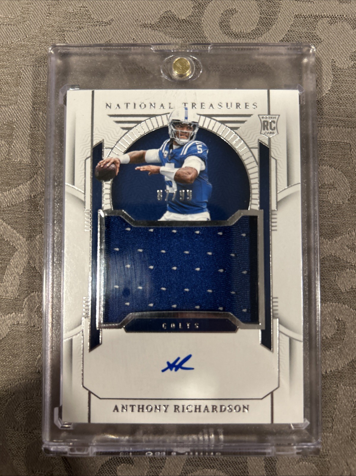 2023 National Treasures #157 Anthony Richardson Rookie Patch AUTO #87/99 - Colts