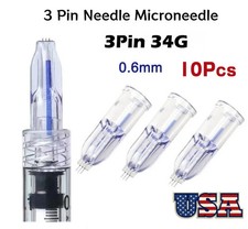 10Piece Crystal Nanosoft Microneedle 3Pin Needles Anti Aging Eyes Neck Lines USA