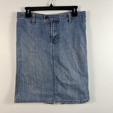 Vintage Y2K Gap Jeans Denim Jean Skirt Size 6 Knee Length 2003 Casual Retro