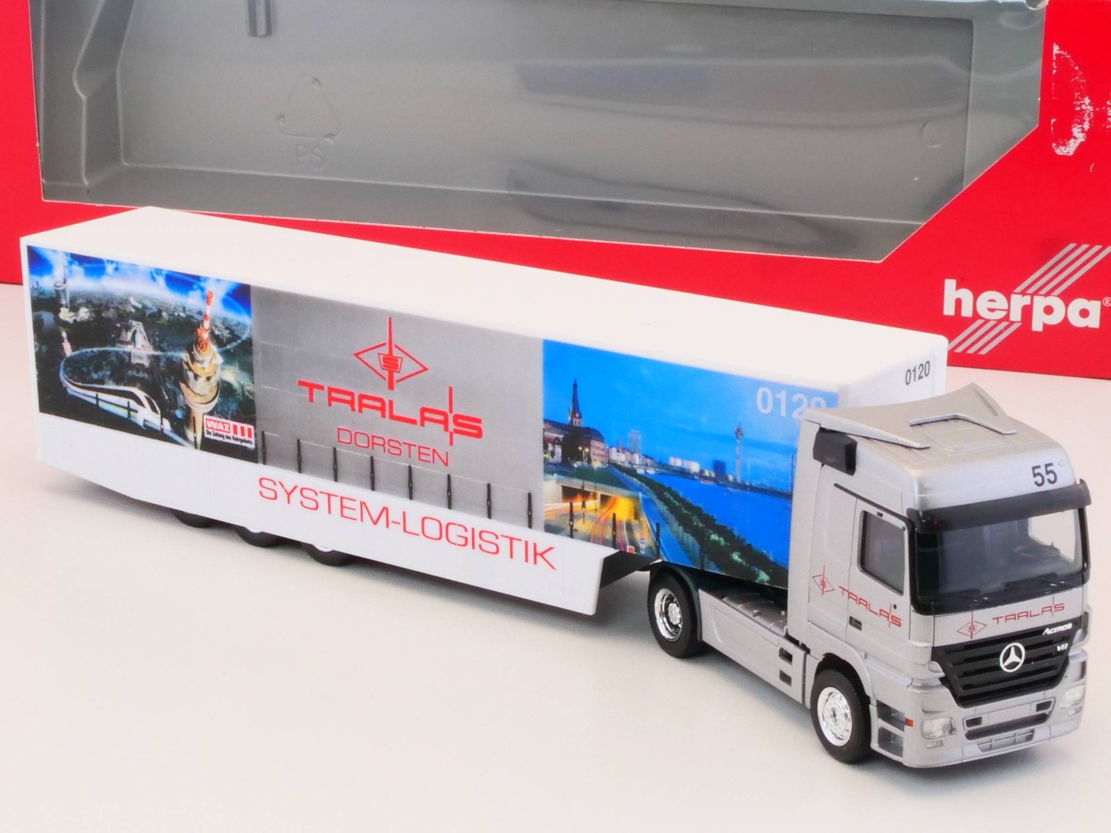Herpa 149068 MB Actros LH Safeliner-SZ Central Warehouse Dorsten OVP 1705-21-11