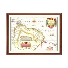 Old Map of Guyana 1665 - Vintage Guyana Art Wall Decor