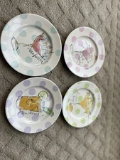 4 Rosanna Polka Dots Drinks Martinis Dessert Plate/Coaster Pink Lady Manhattan