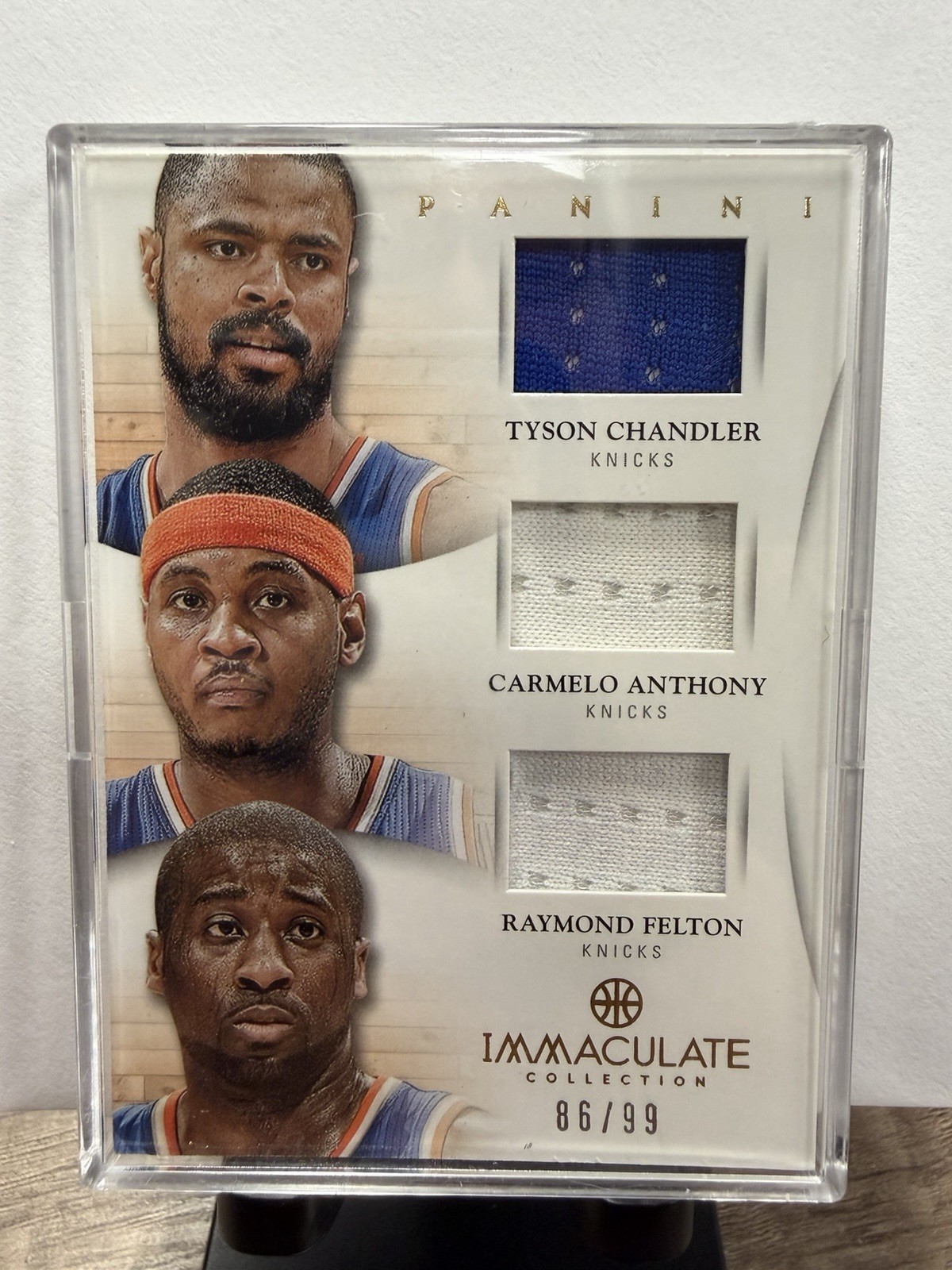2012-13 CARMELO ANTHONY TYSON CHANDLER FELTON IMMACULATE TRIOS SSP 86/99 KNICKS