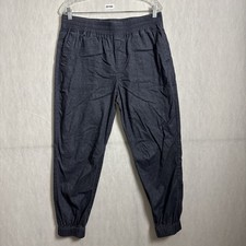 Prana Women's Size Large Gray Coal Hemp Blend Elastic Waist Mantra Jogger Pants